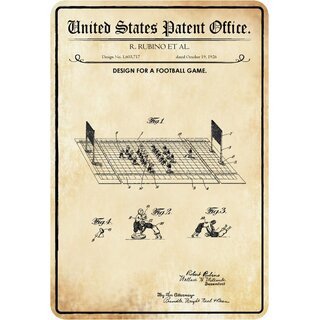 Schild Motiv "Fußball Design Football Game, Rubino, 1926" 20 x 30 cm