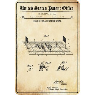 Schild Motiv "Fußball Design Football Game, Rubino, 1926" 20 x 30 cm 