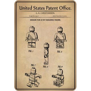 Schild Motiv "Design toy building figure, 1979" 20 x 30 cm 