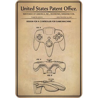 Schild Motiv "Spiel Controller, Design game machine, 1996" 20 x 30 cm