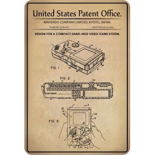 Schild Motiv "Spielekonsole, Design compact game system, 1993" 20 x 30 cm 