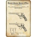 Schild Motiv Waffe, Design revolver, 1858 20 x 30 cm 