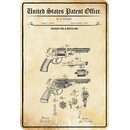 Schild Motiv Waffe, Design revolver, Starr 1860 20 x 30 cm 