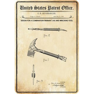 Schild Motiv "Feuerwehraxt, Design combination firemans ax" 20 x 30 cm