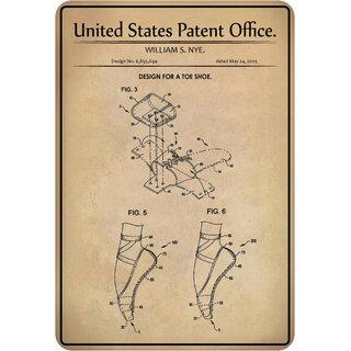 Schild Motiv "Ballett Spitzen Schuhe, Design toe shoe, William" 20 x 30 cm