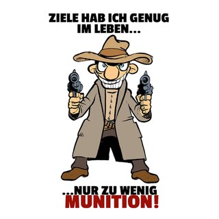 Schild Spruch "Ziele habe ich genug Leben, wenig Munition" 20 x 30 cm