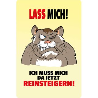 Schild Spruch "Lass mich, muss mich jetzt reinsteigern" 20 x 30 cm