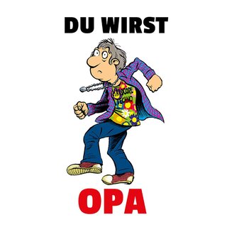 Schild Spruch "Du wirst Opa" Flower Power Techno 20 x 30 cm 