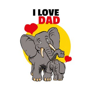 Schild Spruch "I Love Dad" Elefant 20 x 30 cm