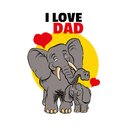 Schild Spruch "I Love Dad" Elefant 20 x 30 cm