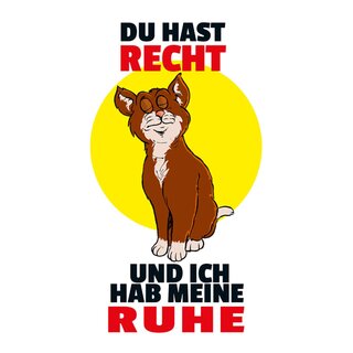 Schild Spruch "Du hast Recht und ich meine Ruhe" Katze 20 x 30 cm