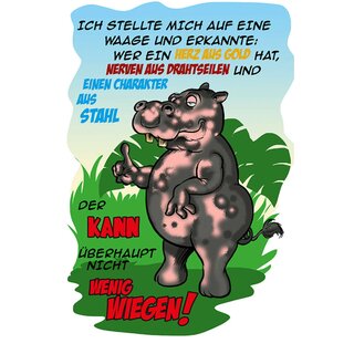 Schild Spruch "Waage, Herz aus Gold, Nerven aus Drahtseilen, Charakter Stahl" Nielpferd 20 x 30 cm