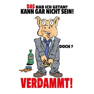 Schild Spruch "hab ich getan, kann gar nicht sein, verdammt" 20 x 30 cm