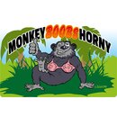 Schild Spruch Monkey boobs hornyAffe 20 x 30 cm 