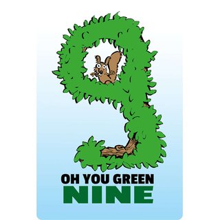 Schild Spruch "Oh you green nine" grüne neune 20 x 30 cm 