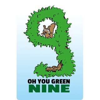 Schild Spruch "Oh you green nine" grüne neune 20 x 30 cm
