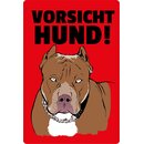 Schild Spruch "Vorsicht Hund" rot 20 x 30 cm