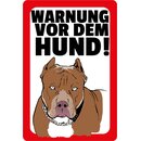 Schild Spruch Warnung von dem Hund rot weiß 20 x 30 cm 
