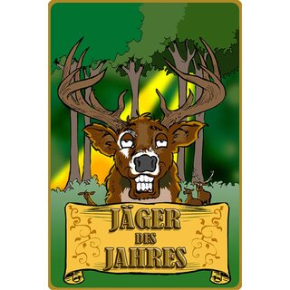 Schild Spruch "Jäger des Jahres" Hirsch 20 x 30 cm
