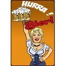 Schild Spruch "Hurra Bier" braun 20 x 30 cm