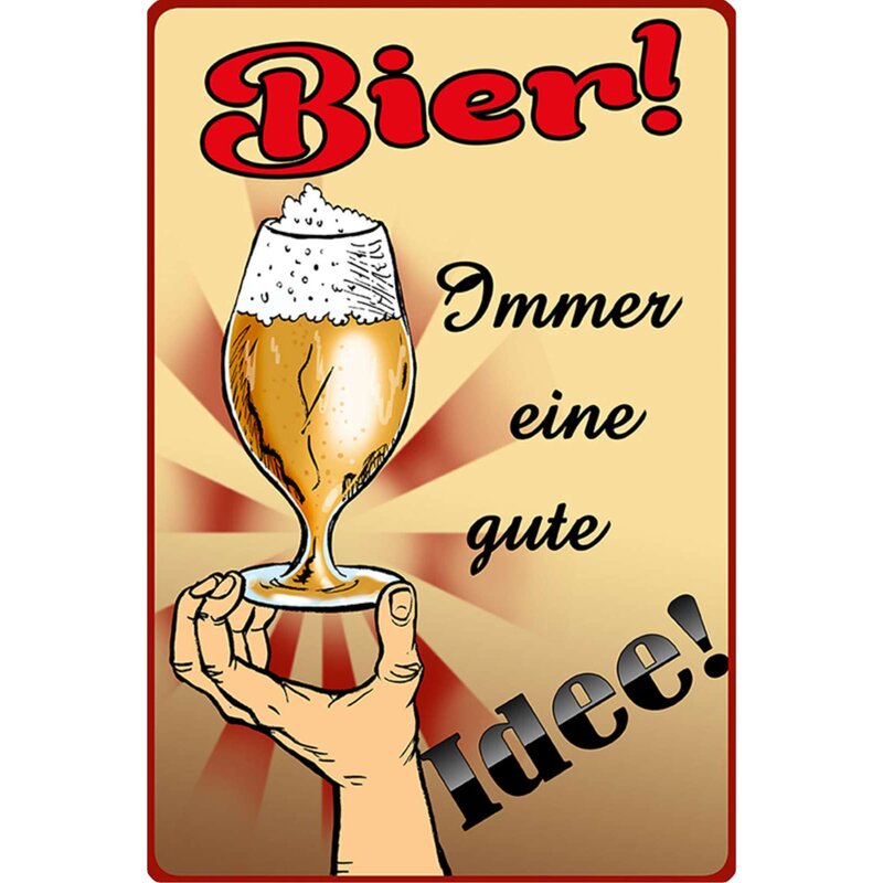Deutsches Reinheitsgebot Bier Schild mit Kordel Tin Sign 20 x 30 cm FA1533-K 