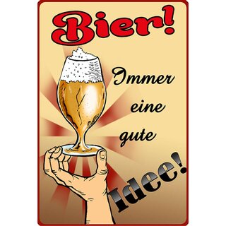 Schild Spruch "Bier, immer eine gute Idee" 20 x 30 cm 