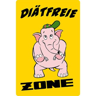 Schild Spruch "Diätfreie Zone" 20 x 30 cm 