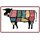 Schild Motiv "Flank Neck Rump Rib" Kuh Essen Teile 20 x 30 cm