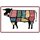 Schild Motiv "Flank Neck Rump Rib" Kuh Essen Teile 20 x 30 cm 