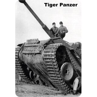 Schild Motiv "Tiger Panzer" Schwarz weiß 20 x 30 cm 