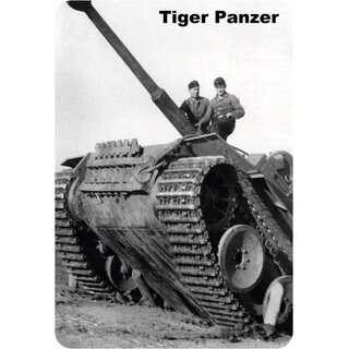 Schild Motiv "Tiger Panzer" Schwarz weiß 20 x 30 cm