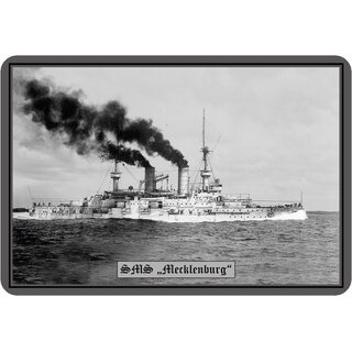Schild Motiv Schiff "SMS Mecklenburg" Krieg 20 x 30 cm 