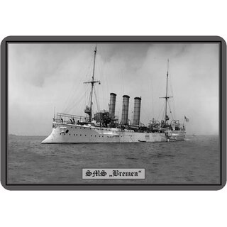 Schild Motiv Schiff "SMS Bremen" Krieg 20 x 30 cm 