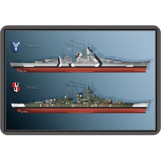 Schild Motiv Schiff "Bismarck, Tirpitz" Krieg 20 x 30 cm 