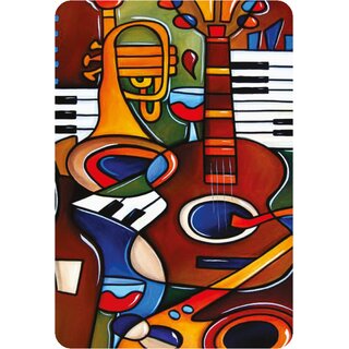 Schild Motiv "Instrumente Gitarre, Klavier, Blasinstrument" 20 x 30 cm 
