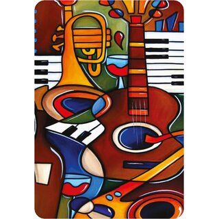 Schild Motiv "Instrumente Gitarre, Klavier, Blasinstrument" 20 x 30 cm