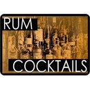 Schild Spruch "Rum Cocktails" 20 x 30 cm