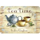 Schild Spruch "Tea Time, India Ceylon" 20 x 30 cm 