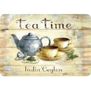 Schild Spruch "Tea Time, India Ceylon" 20 x 30 cm