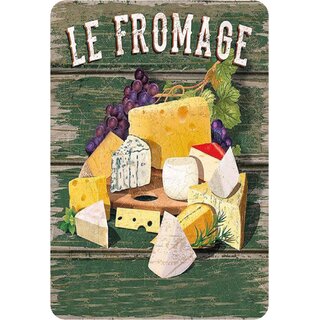 Schild Spruch "Le Fromage" Käse Sorten 20 x 30 cm 