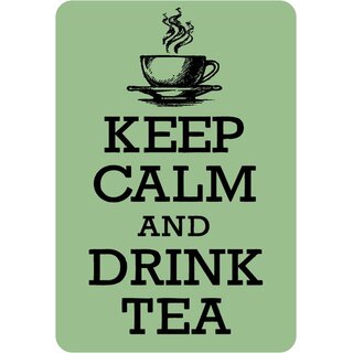 Schild Spruch "Keep calm and drink tea" 20 x 30 cm 