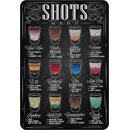Schild Spruch "Shots Menu, Woo Woo, Black Russian,...