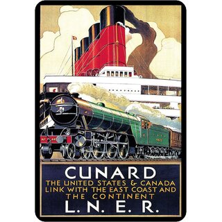 Schild Motiv "Cunard, United States Canada link with east coast" 20 x 30 cm