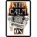 Schild Spruch "Keep Calm and Whiskey on" 20 x...