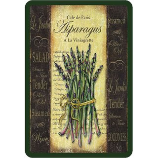 Schild Spruch "Cafe de Paris Aspargus, a La Viniagrette" 20 x 30 cm