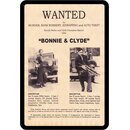 Schild Spruch "Wanted Bonnie und Clyde" 20 x 30 cm