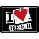Schild Spruch "I love Beer" 20 x 30 cm