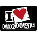 Schild Spruch "I love chocolate" 20 x 30 cm 