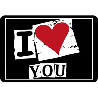 Schild Spruch "I love you" schwarz weiß 20 x 30 cm 