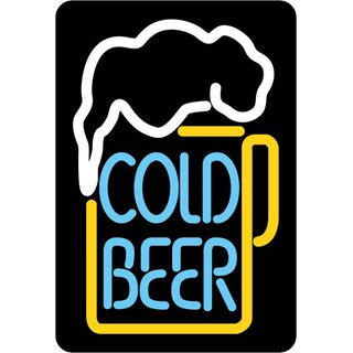Schild Spruch "Cold Beer" 20 x 30 cm 